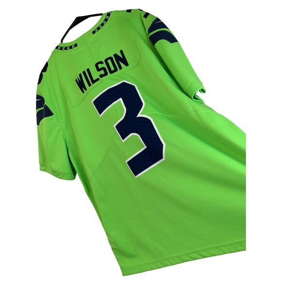 NFL Nike Mens Seahawks Jersey Shirt 2XL Mens On Field Green EUC #3 Wilson 6855 - Picture 8 of 10